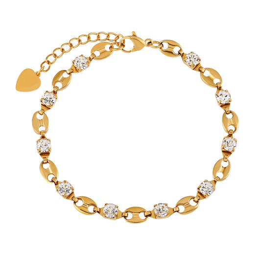 Double circle series gold bracelet for women