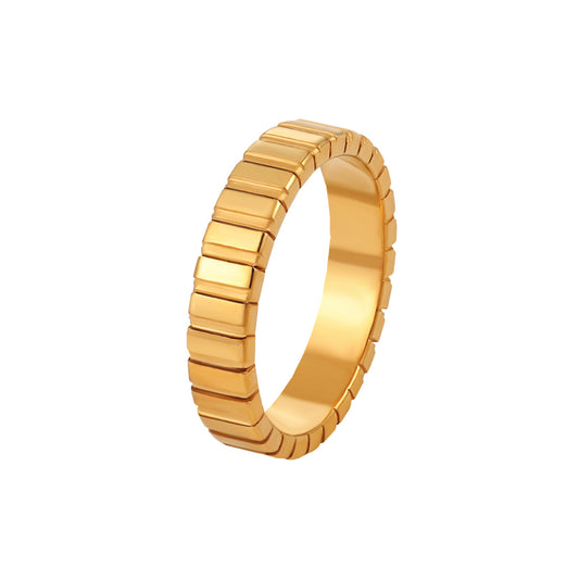 Striped Chevron Gold Rings For Women