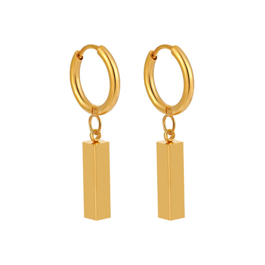 Rectangular Gold Earrings For Women