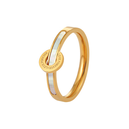 Circle Letter Gold Rings For Women