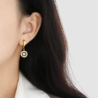 Roman Numerals Gold Earrings for Women