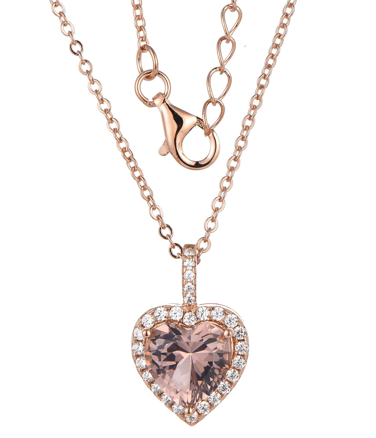 S925 Heart Pendant with Moissanite Diamonds Necklace for Women