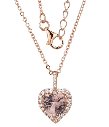 S925 Heart Pendant with Moissanite Diamonds Necklace for Women