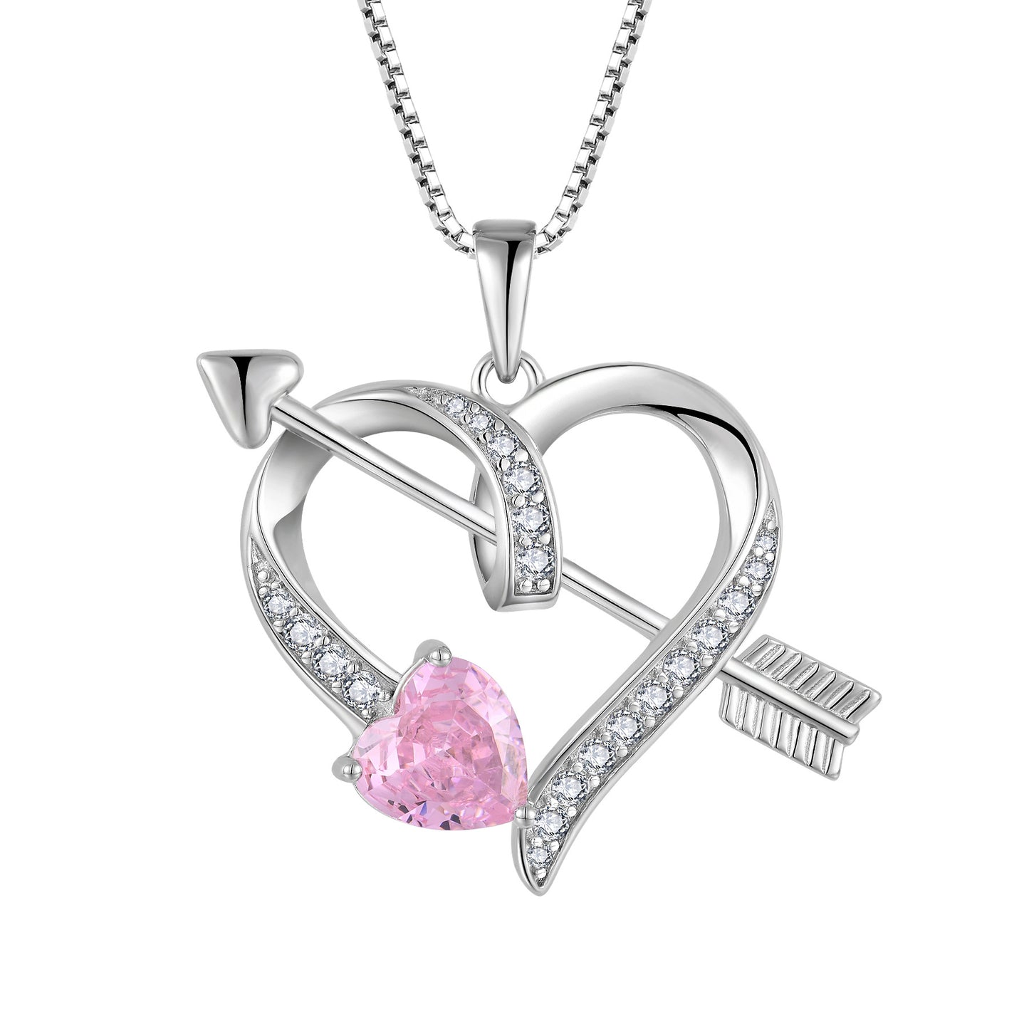 S925 Heart Pendant with Zirconia Necklace for Women