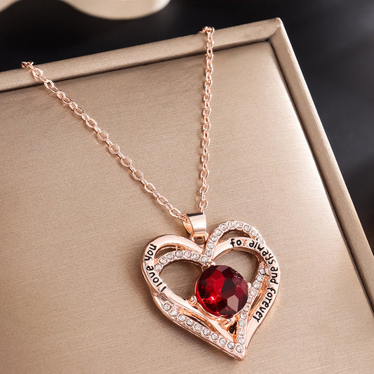 Heart Pendant Constellation Stone Necklace for Women（Gold）