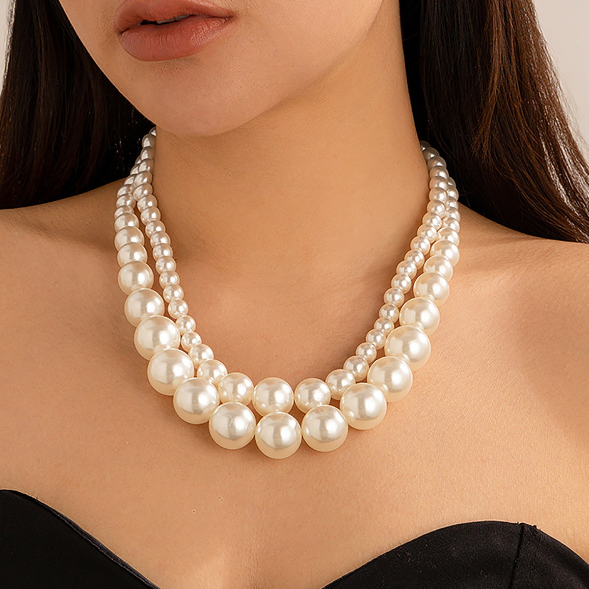 Stacked Pearl Necklace for Women