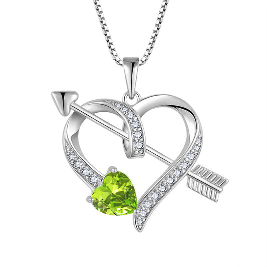 S925 Heart Pendant with Zirconia Necklace for Women