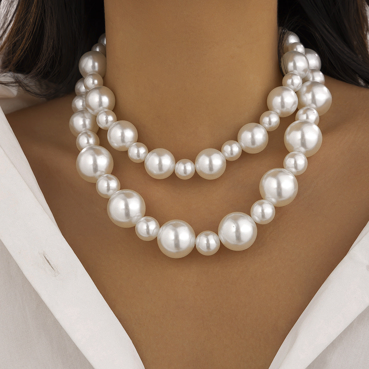 Stacked Pearl Necklace for Women