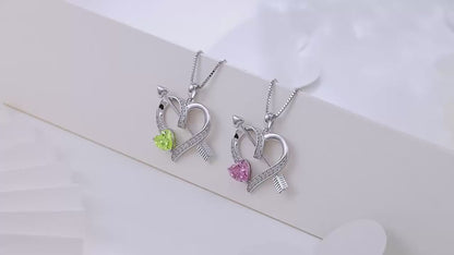 S925 Heart Pendant with Zirconia Necklace for Women