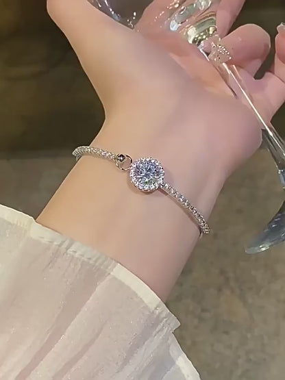 S925 Silver Moissan Diamond Bracelet for Women