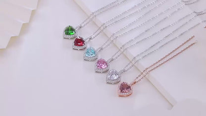 S925 Heart Pendant with Moissanite Diamonds Necklace for Women