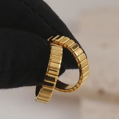 Striped Chevron Gold Rings For Women