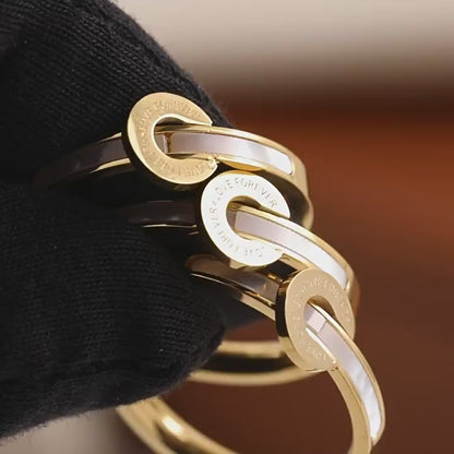 Circle Letter Gold Rings For Women