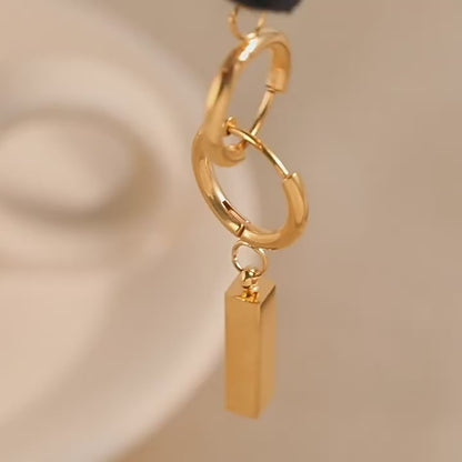 Rectangular Gold Earrings For Women